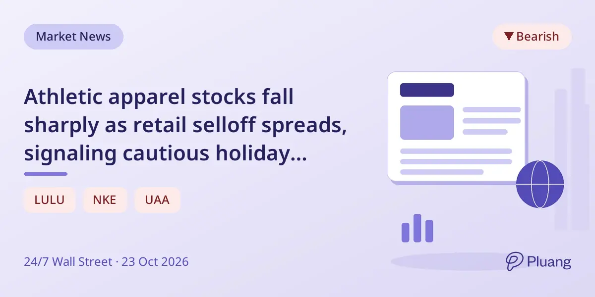 Athletic apparel stocks fall sharply as retail selloff spreads, signaling cautious holiday spending ahead.