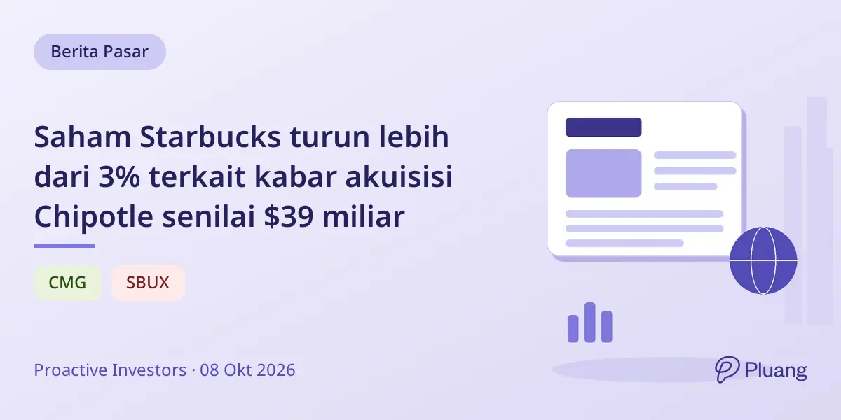 Saham Starbucks turun lebih dari 3% terkait kabar akuisisi Chipotle senilai $39 miliar