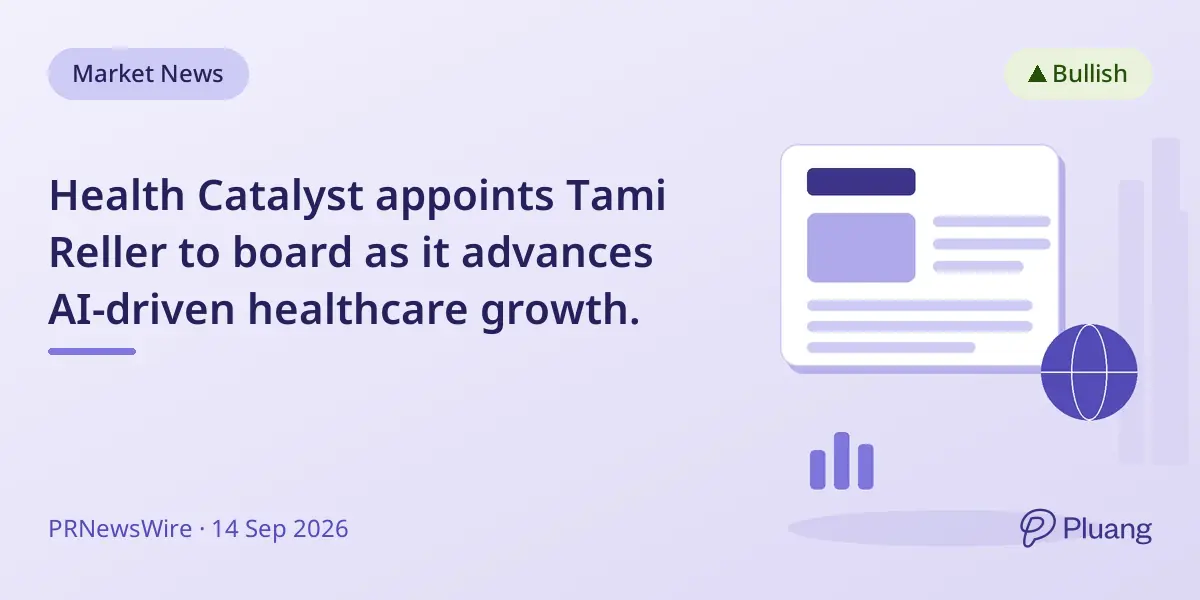 Health Catalyst appoints Tami Reller to board as it advances AI-driven healthcare growth.