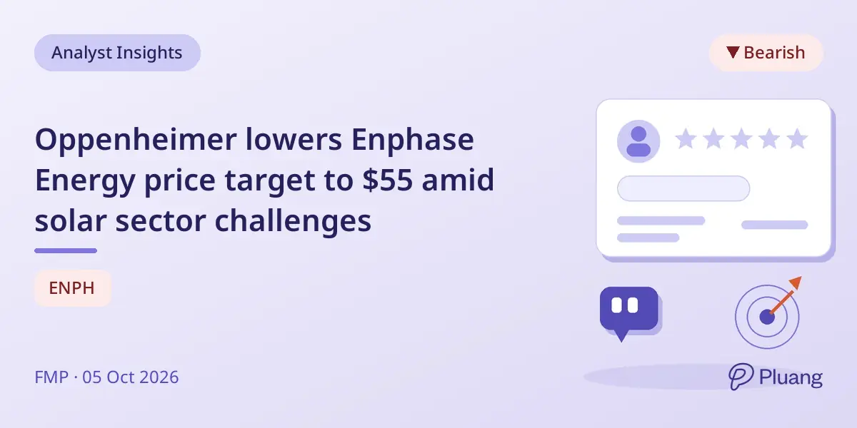 Oppenheimer lowers Enphase Energy price target to $55 amid solar sector challenges