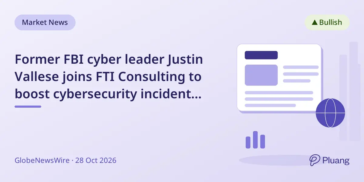 Former FBI cyber leader Justin Vallese joins FTI Consulting to boost cybersecurity incident response.