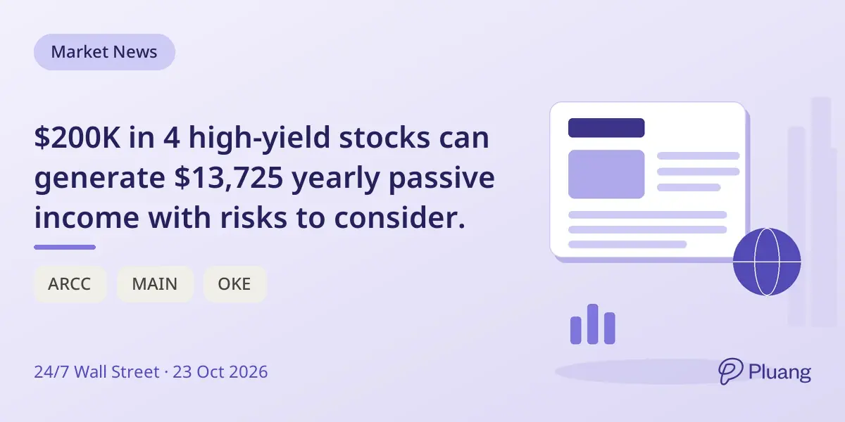 $200K in 4 high-yield stocks can generate $13,725 yearly passive income with risks to consider.