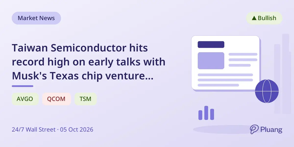 Taiwan Semiconductor hits record high on early talks with Musk's Texas chip venture Terafab
