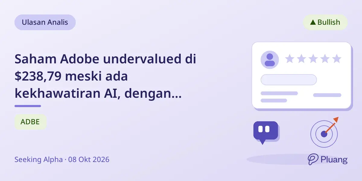 Saham Adobe undervalued di $238,79 meski ada kekhawatiran AI, dengan pertumbuhan langganan kuat dan nilai wajar $321.