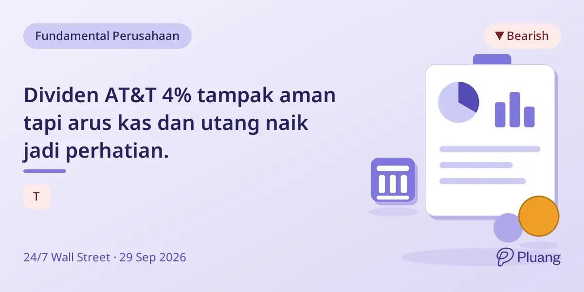 Dividen AT&T 4% tampak aman tapi arus kas dan utang naik jadi perhatian.