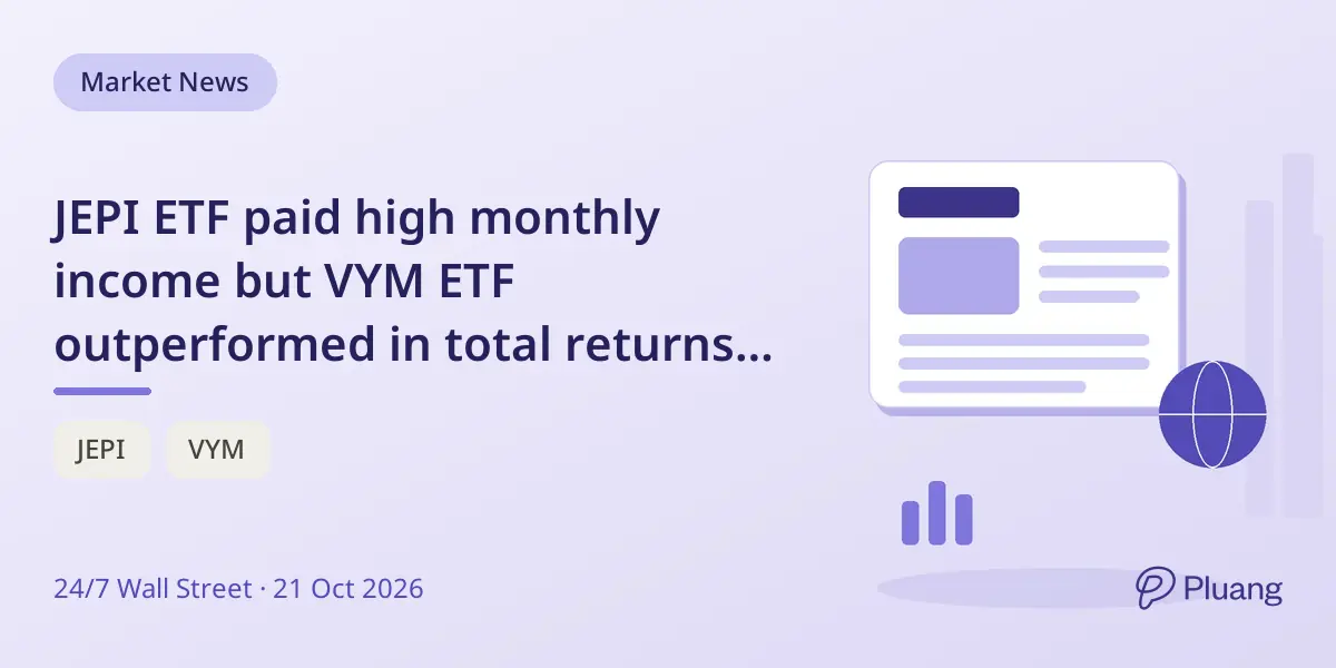 JEPI ETF paid high monthly income but VYM ETF outperformed in total returns over one year.
