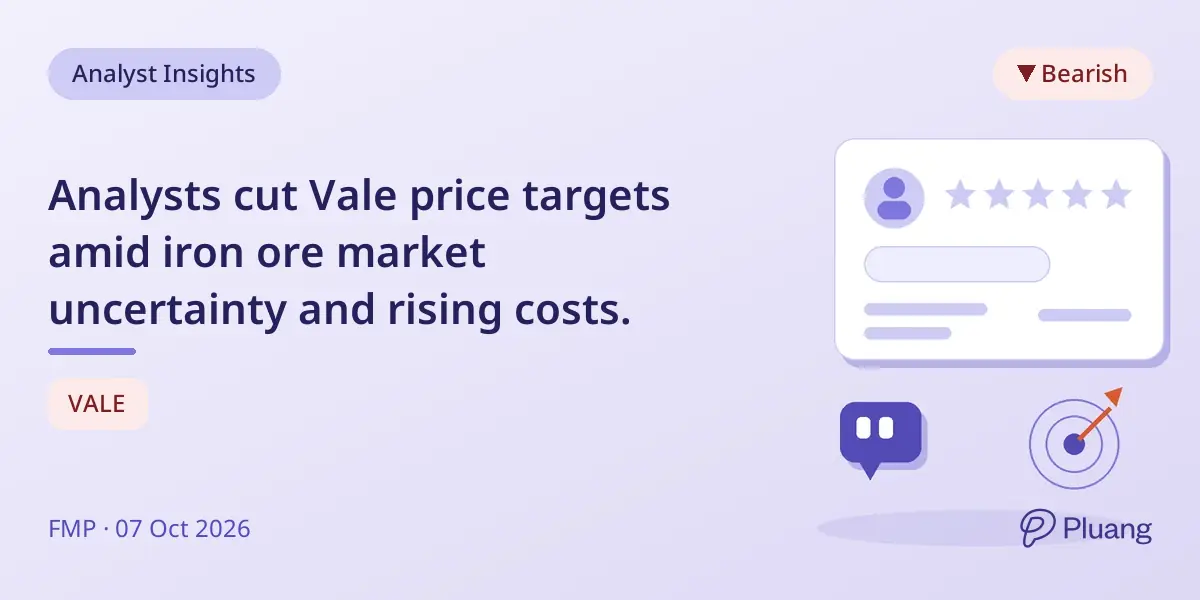 Analysts cut Vale price targets amid iron ore market uncertainty and rising costs.