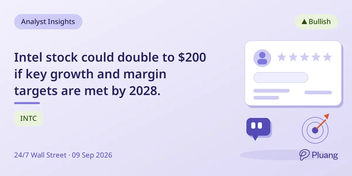 Intel stock could double to $200 if key growth and margin targets are met by 2028.
