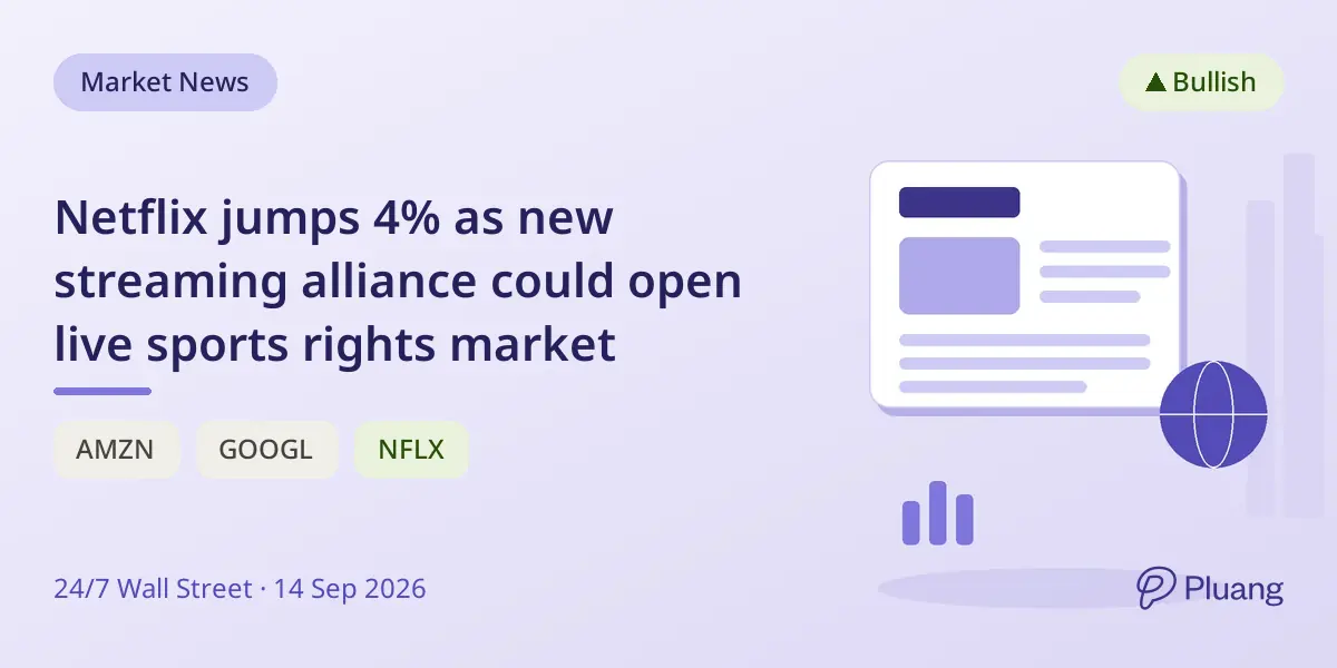 Netflix jumps 4% as new streaming alliance could open live sports rights market
