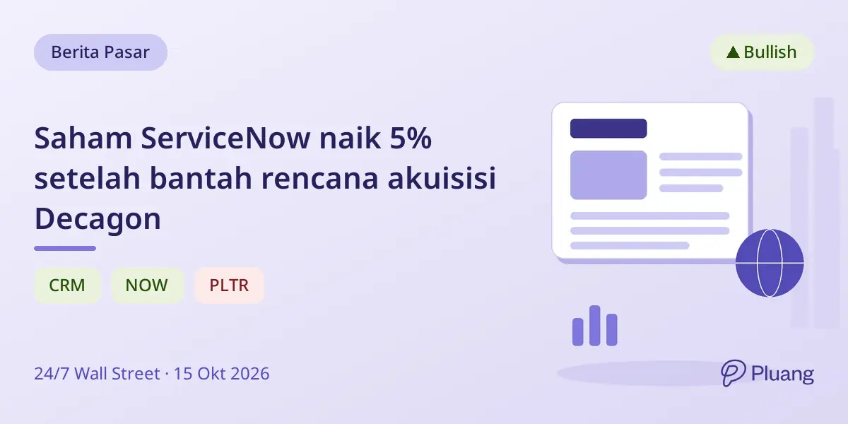 Saham ServiceNow naik 5% setelah bantah rencana akuisisi Decagon