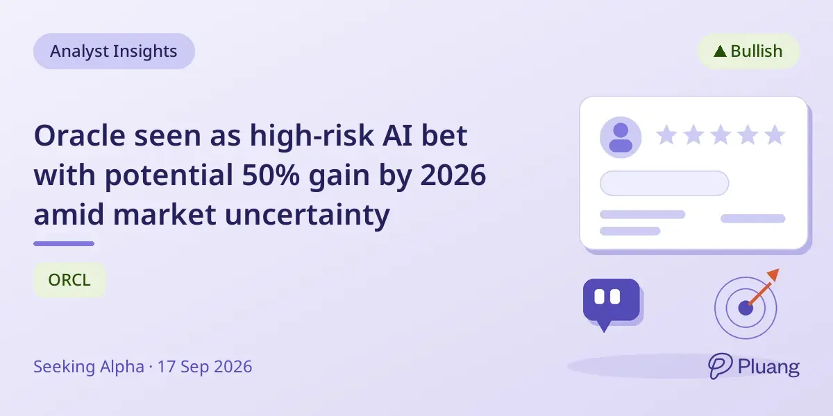Oracle seen as high-risk AI bet with potential 50% gain by 2026 amid market uncertainty