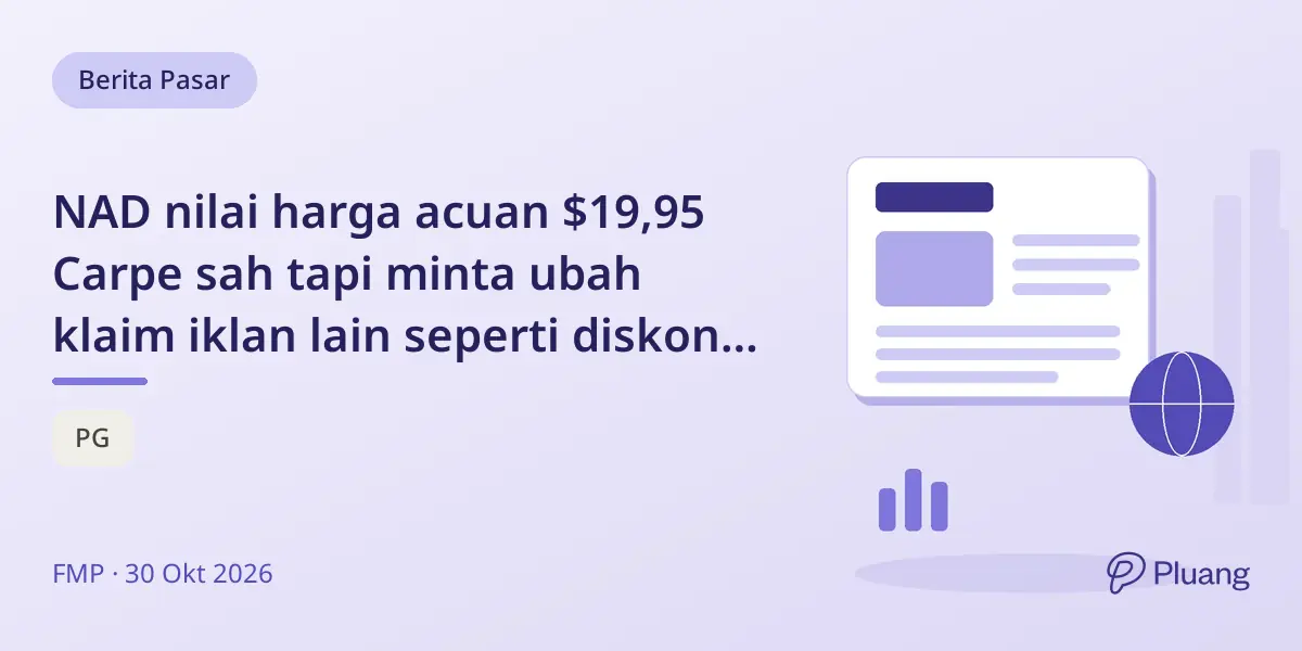 NAD nilai harga acuan $19,95 Carpe sah tapi minta ubah klaim iklan lain seperti diskon dan gratis ongkir.