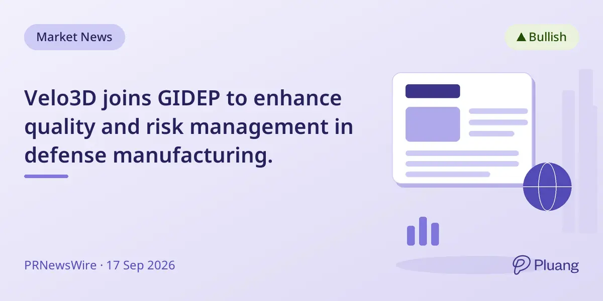 Velo3D joins GIDEP to enhance quality and risk management in defense manufacturing.