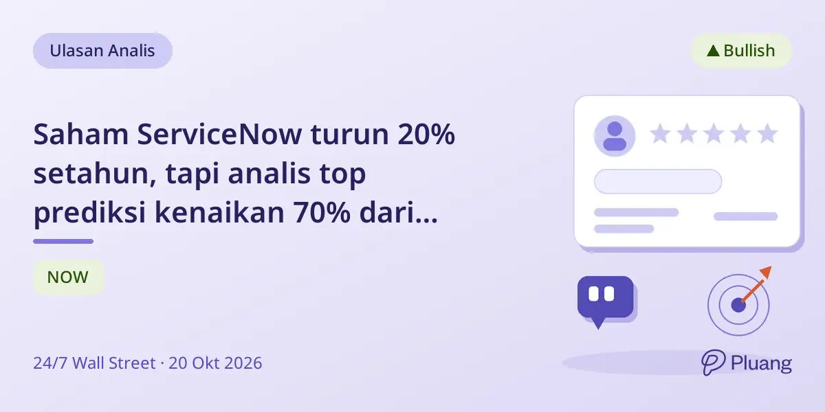 Saham ServiceNow turun 20% setahun, tapi analis top prediksi kenaikan 70% dari potensi AI.