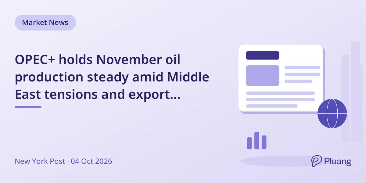 OPEC+ holds November oil production steady amid Middle East tensions and export disruptions.
