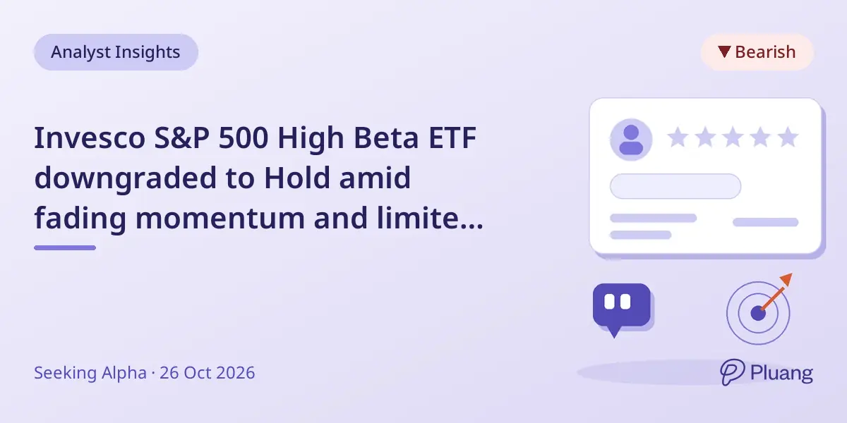 Invesco S&P 500 High Beta ETF downgraded to Hold amid fading momentum and limited catalysts.