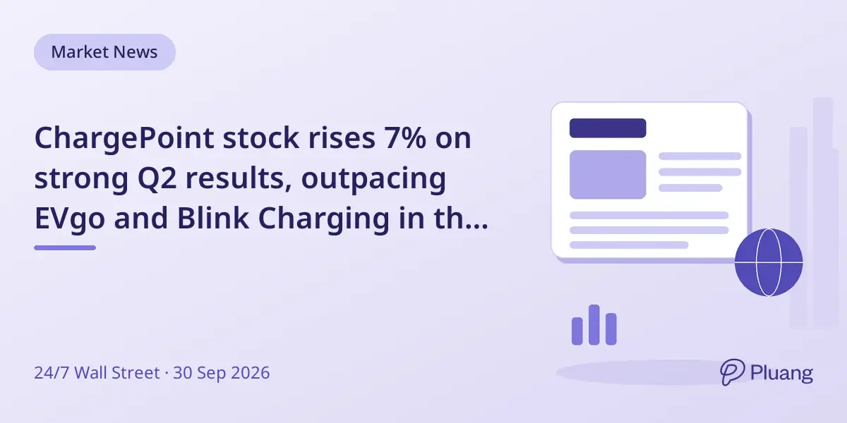 ChargePoint stock rises 7% on strong Q2 results, outpacing EVgo and Blink Charging in the EV charging sector.