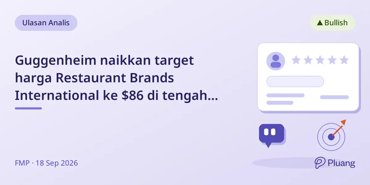 Guggenheim naikkan target harga Restaurant Brands International ke $86 di tengah pertumbuhan dan buyback saham