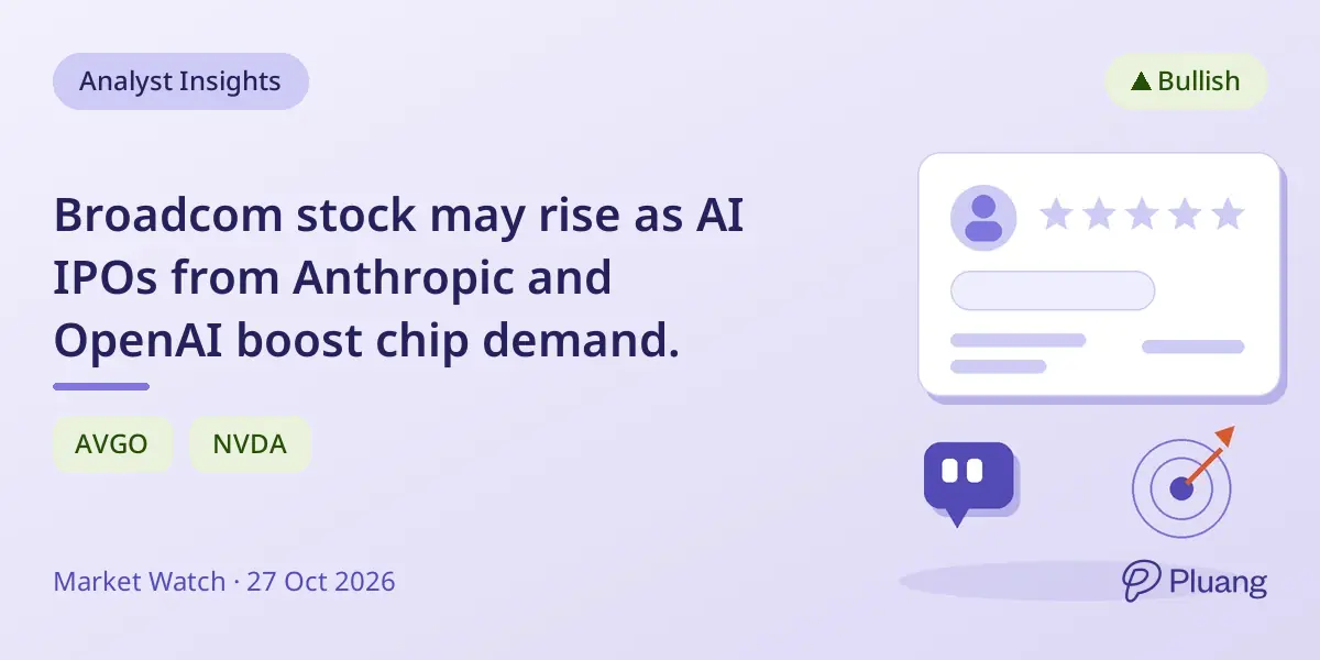 Broadcom stock may rise as AI IPOs from Anthropic and OpenAI boost chip demand.