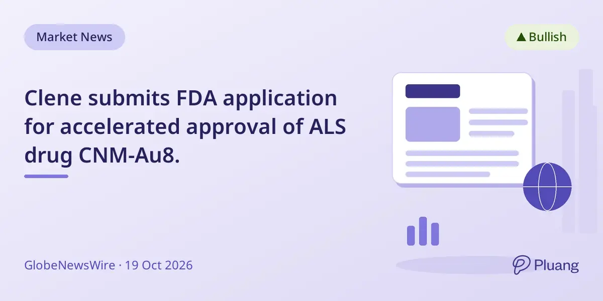 Clene submits FDA application for accelerated approval of ALS drug CNM-Au8.