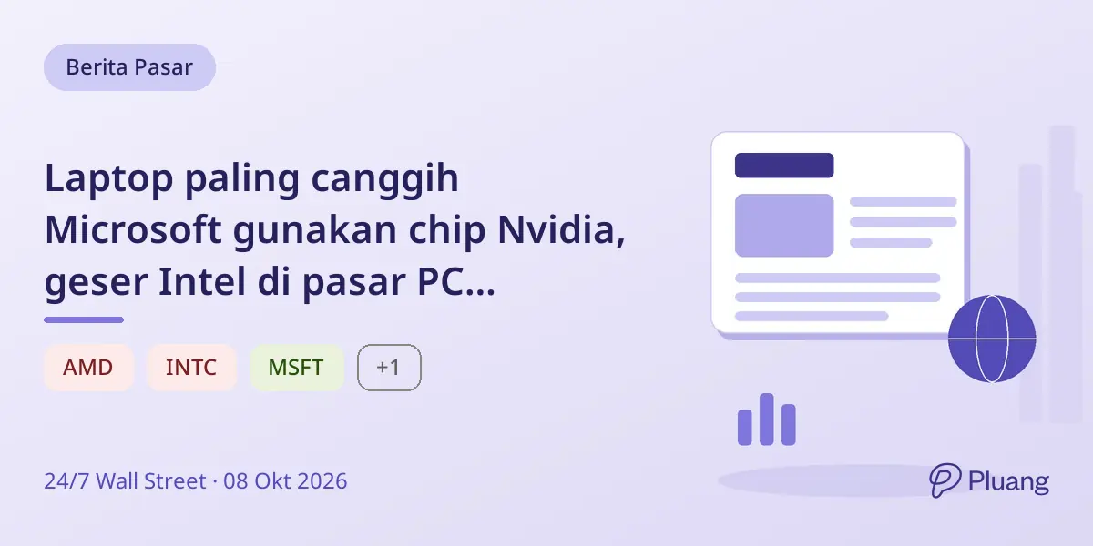 Laptop paling canggih Microsoft gunakan chip Nvidia, geser Intel di pasar PC premium.