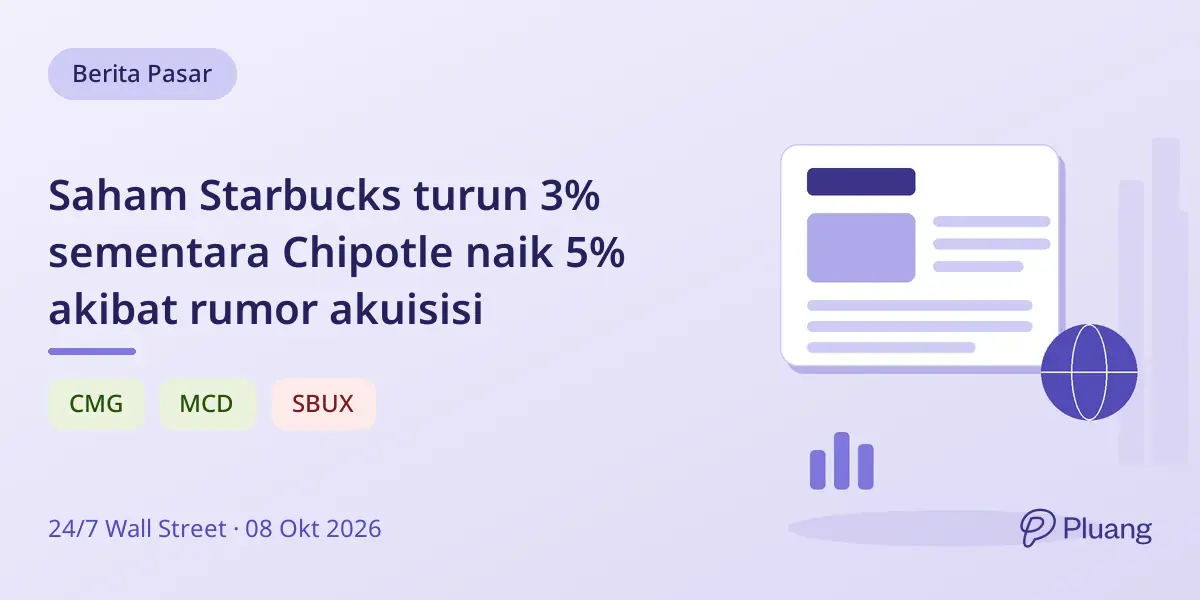 Saham Starbucks turun 3% sementara Chipotle naik 5% akibat rumor akuisisi