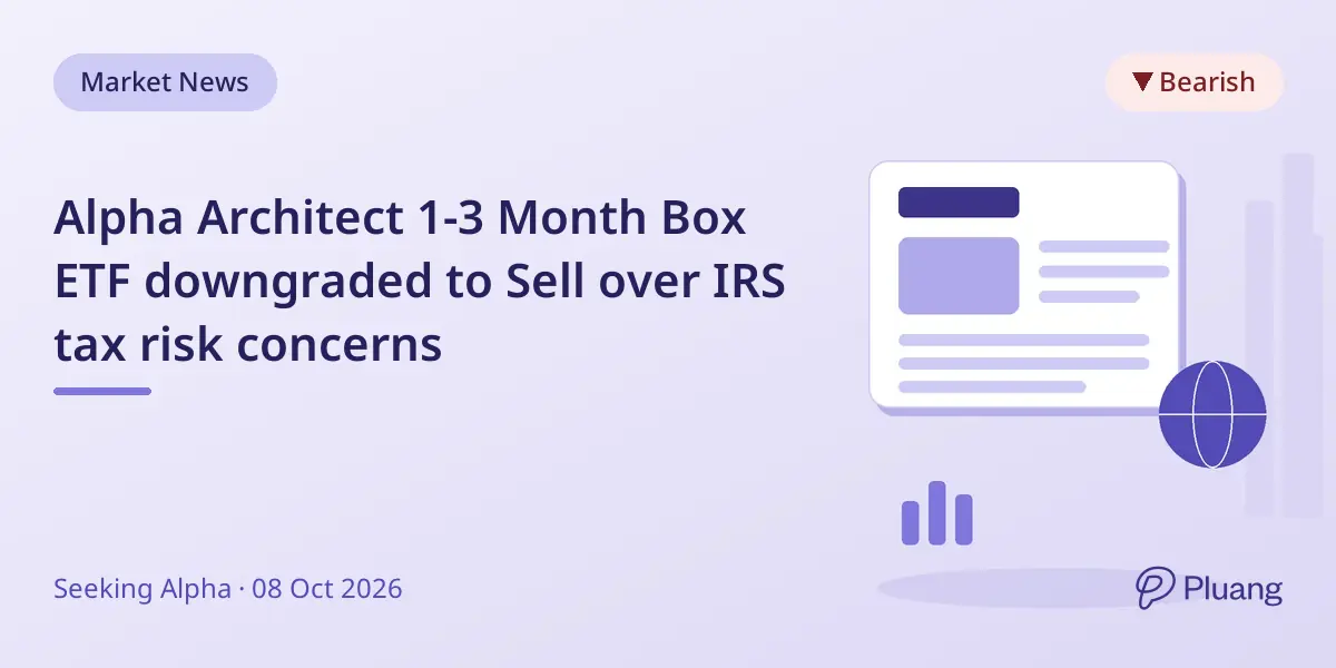 Alpha Architect 1-3 Month Box ETF downgraded to Sell over IRS tax risk concerns