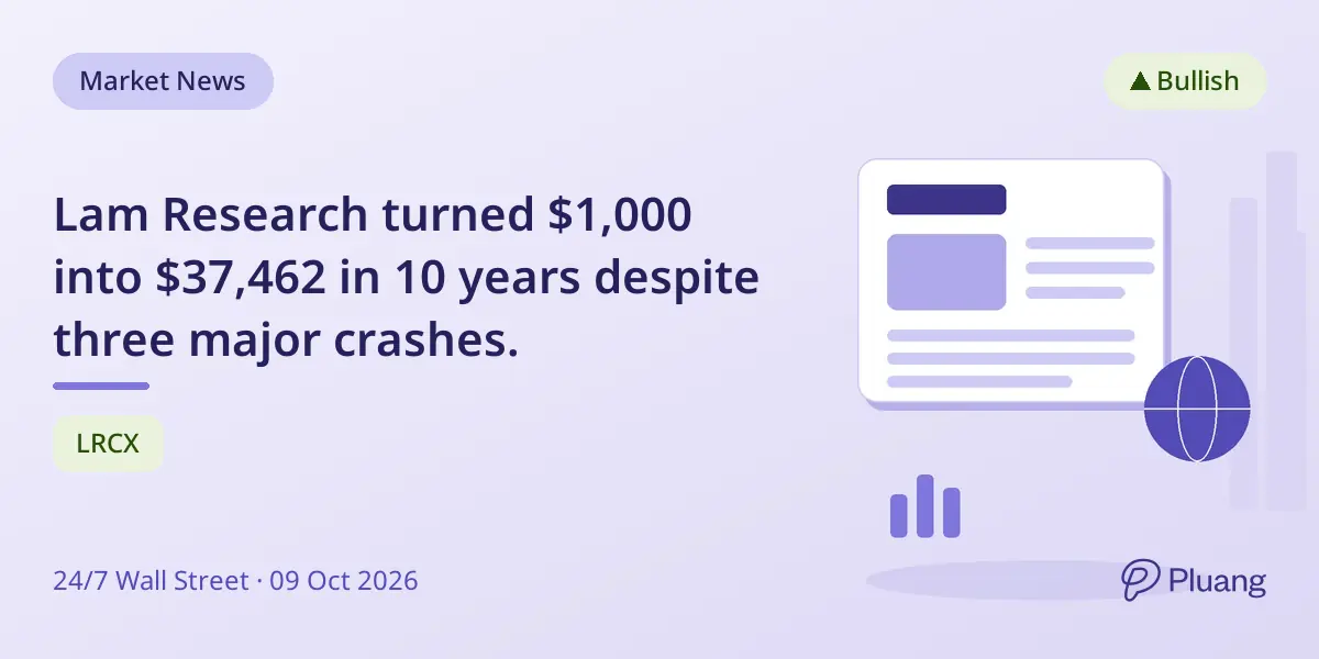 Lam Research turned $1,000 into $37,462 in 10 years despite three major crashes.