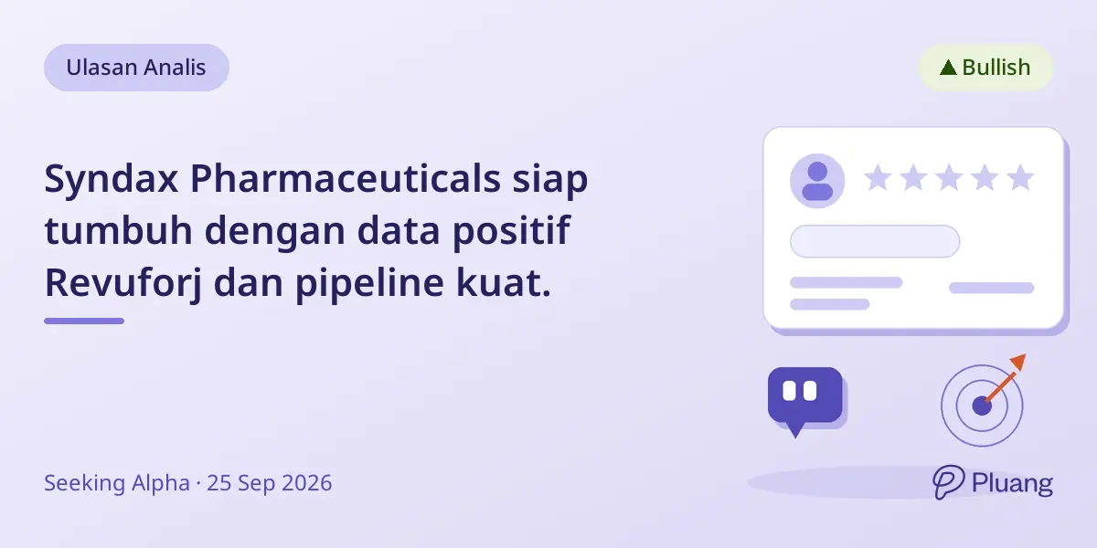 Syndax Pharmaceuticals siap tumbuh dengan data positif Revuforj dan pipeline kuat.