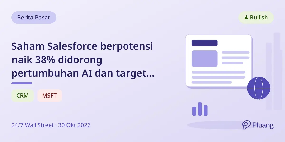 Saham Salesforce berpotensi naik 38% didorong pertumbuhan AI dan target pendapatan yang meningkat.