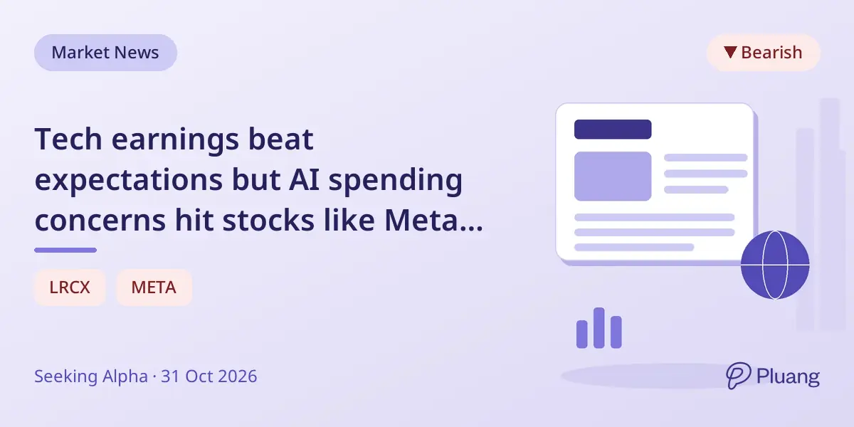 Tech earnings beat expectations but AI spending concerns hit stocks like Meta and Lam Research.