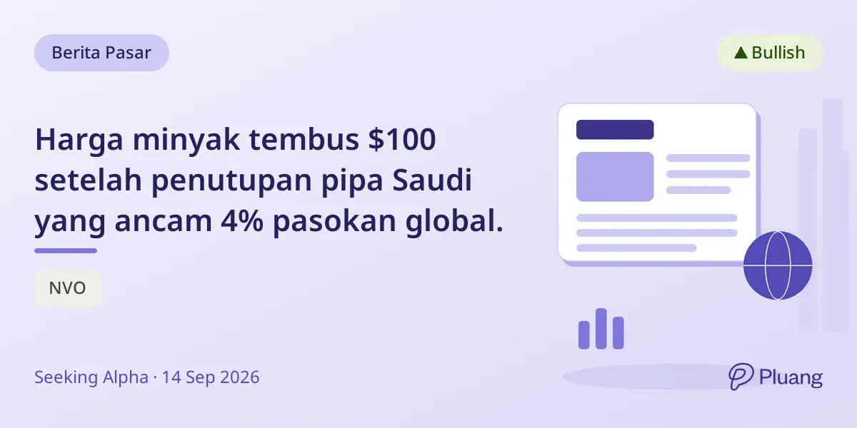 Harga minyak tembus $100 setelah penutupan pipa Saudi yang ancam 4% pasokan global.