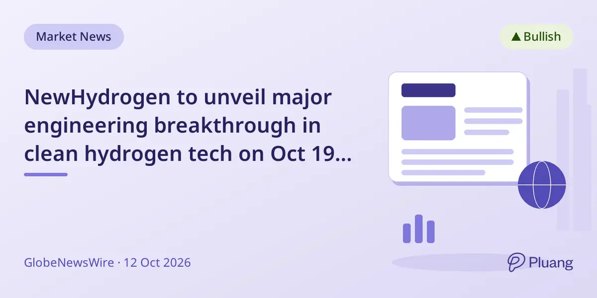 NewHydrogen to unveil major engineering breakthrough in clean hydrogen tech on Oct 19, 2026