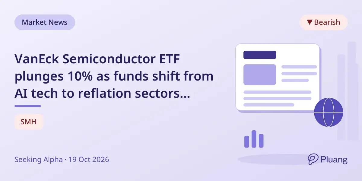 VanEck Semiconductor ETF plunges 10% as funds shift from AI tech to reflation sectors amid market pressures