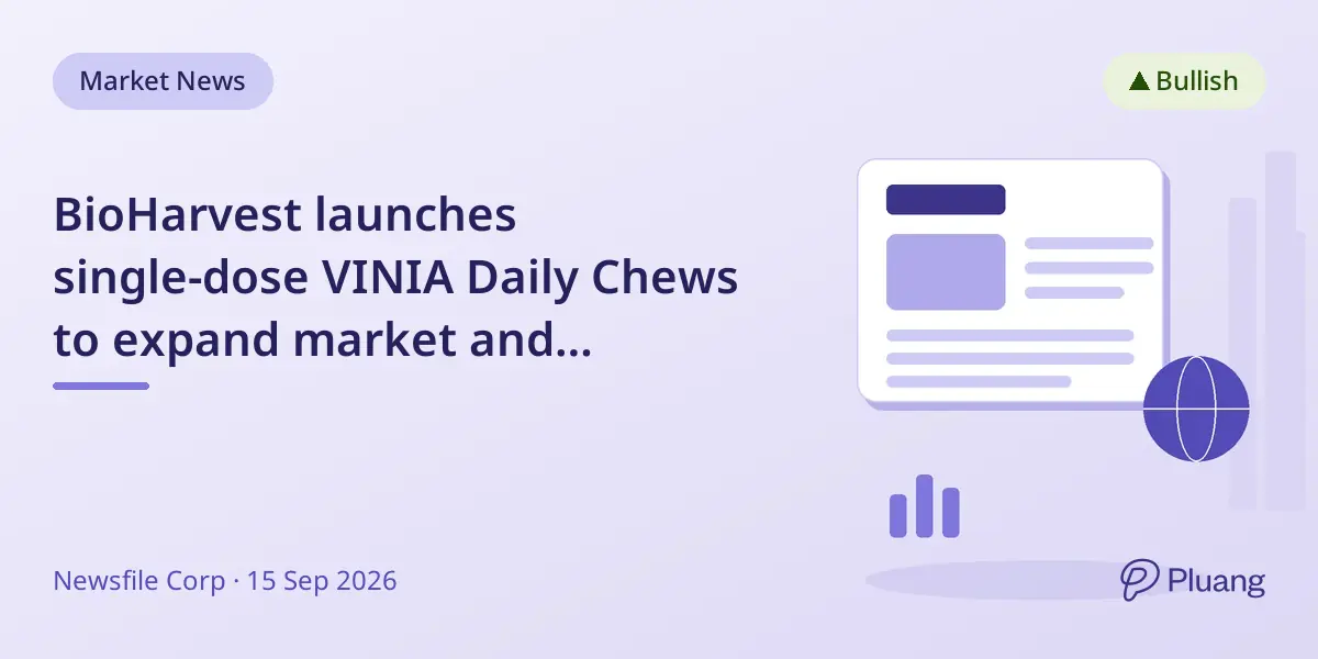 BioHarvest launches single-dose VINIA Daily Chews to expand market and showcase Botanical Synthesis versatility.