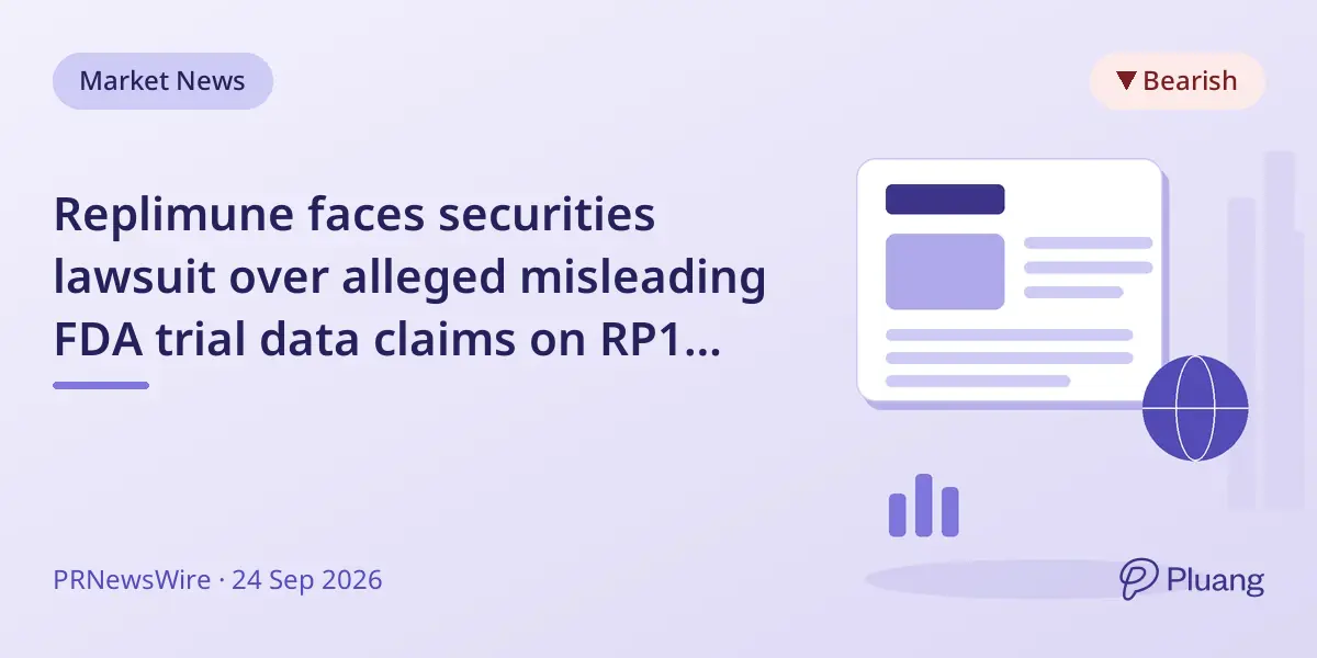 Replimune faces securities lawsuit over alleged misleading FDA trial data claims on RP1 drug resubmission.