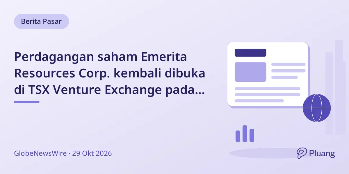Perdagangan saham Emerita Resources Corp. kembali dibuka di TSX Venture Exchange pada 30 Okt 2026