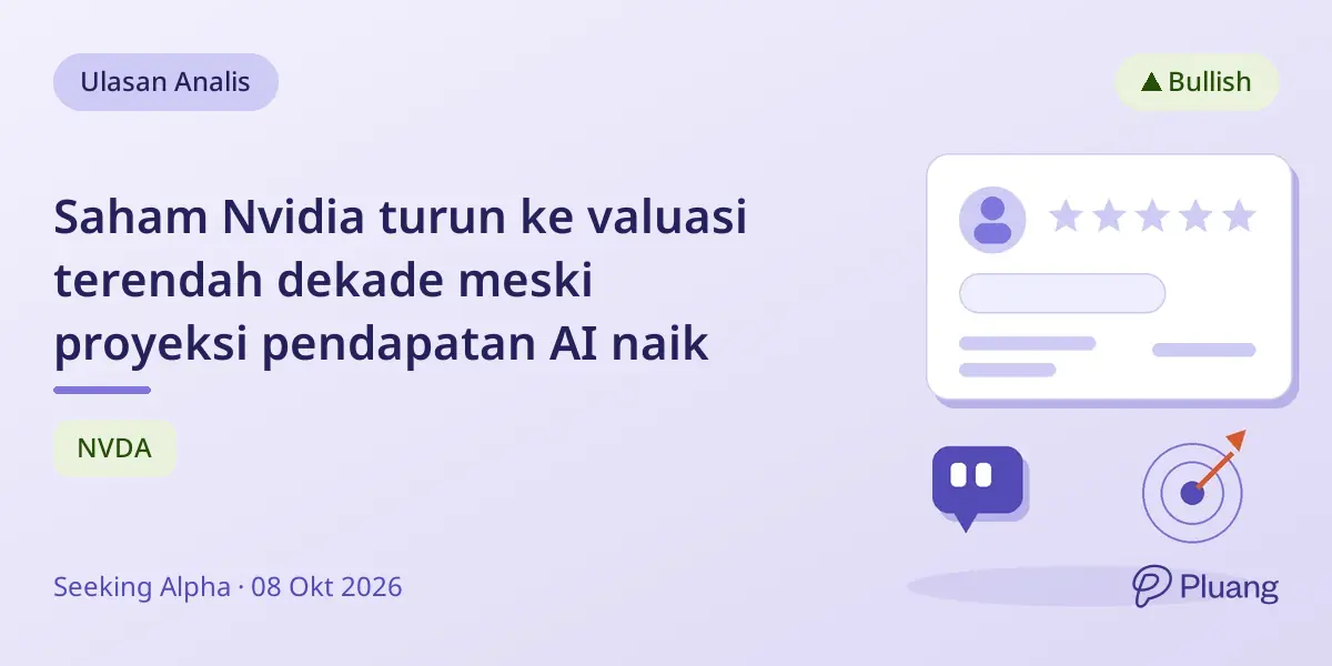 Saham Nvidia turun ke valuasi terendah dekade meski proyeksi pendapatan AI naik