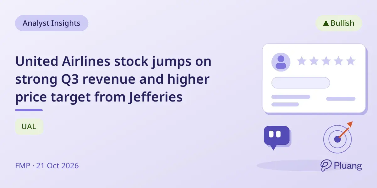 United Airlines stock jumps on strong Q3 revenue and higher price target from Jefferies