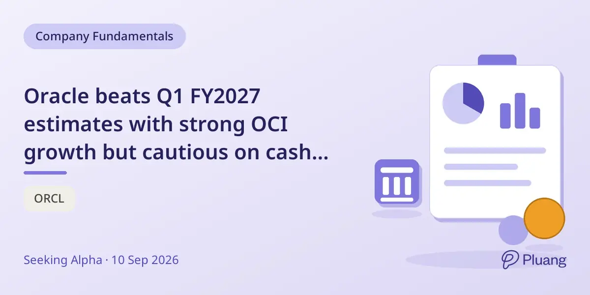 Oracle beats Q1 FY2027 estimates with strong OCI growth but cautious on cash flow and expenses