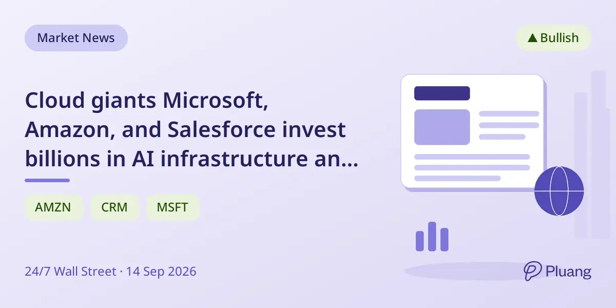 Cloud giants Microsoft, Amazon, and Salesforce invest billions in AI infrastructure and software, signaling strong future demand.