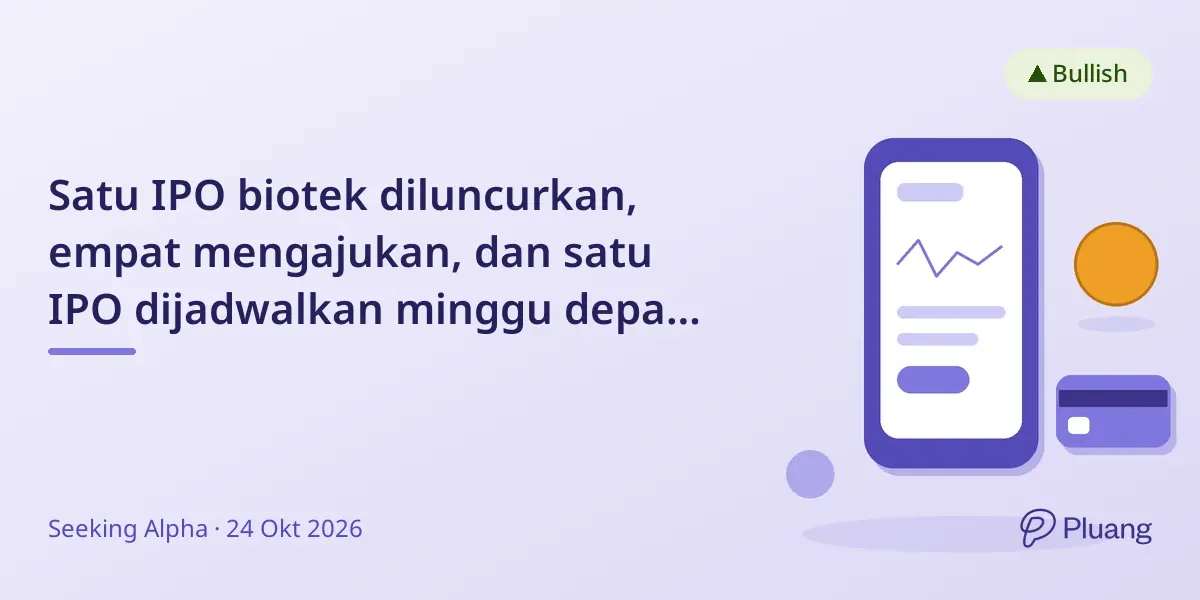 Satu IPO biotek diluncurkan, empat mengajukan, dan satu IPO dijadwalkan minggu depan di tengah antisipasi investor.
