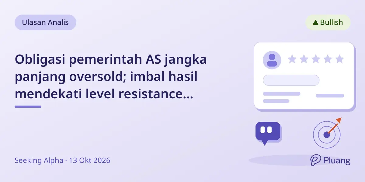 Obligasi pemerintah AS jangka panjang oversold; imbal hasil mendekati level resistance utama.