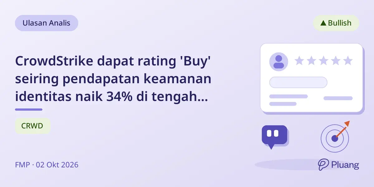 CrowdStrike dapat rating 'Buy' seiring pendapatan keamanan identitas naik 34% di tengah pertumbuhan AI cybersecurity