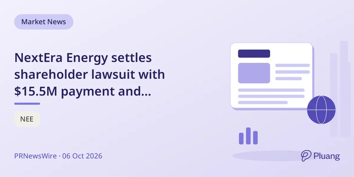 NextEra Energy settles shareholder lawsuit with $15.5M payment and governance reforms.