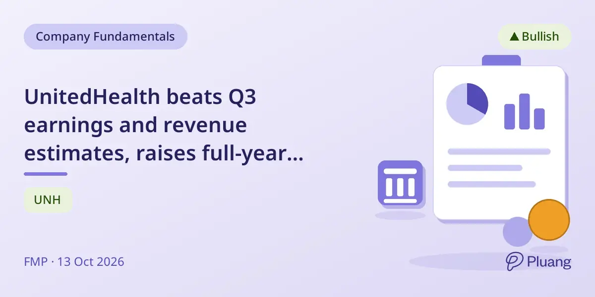 UnitedHealth beats Q3 earnings and revenue estimates, raises full-year outlook, shares jump 4%.