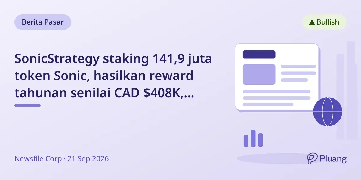 SonicStrategy staking 141,9 juta token Sonic, hasilkan reward tahunan senilai CAD $408K, perkuat keamanan jaringan blockchain.