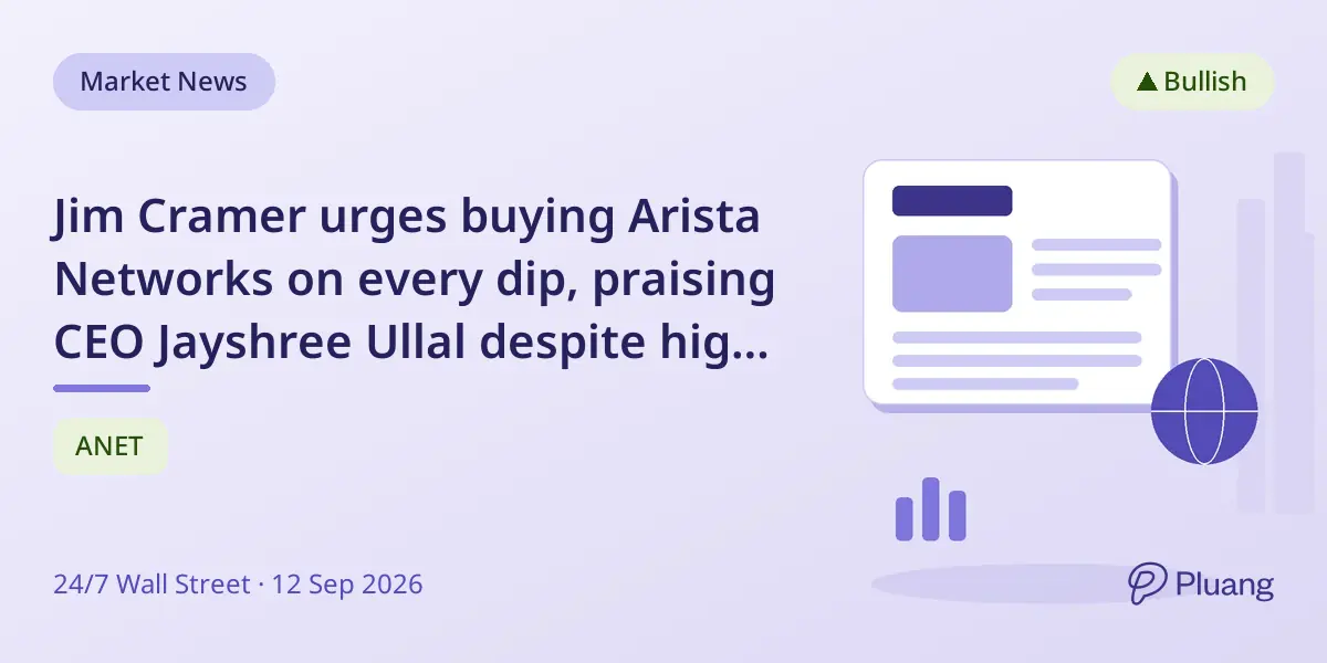 Jim Cramer urges buying Arista Networks on every dip, praising CEO Jayshree Ullal despite high valuation risks.