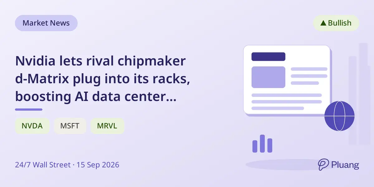 Nvidia lets rival chipmaker d-Matrix plug into its racks, boosting AI data center ecosystem.