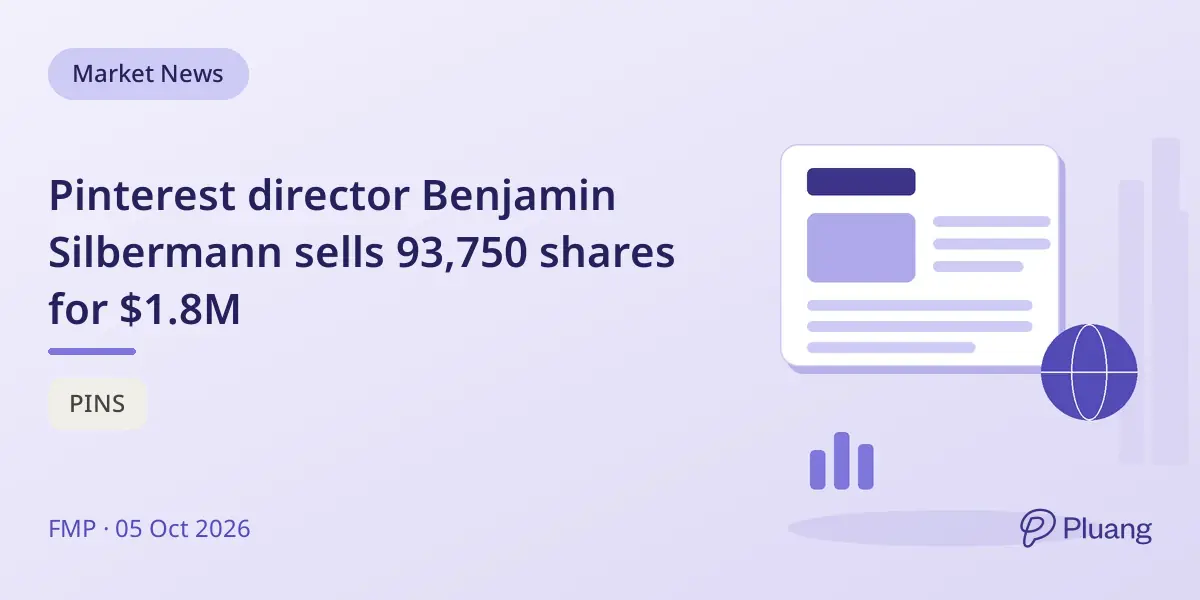 Pinterest director Benjamin Silbermann sells 93,750 shares for $1.8M